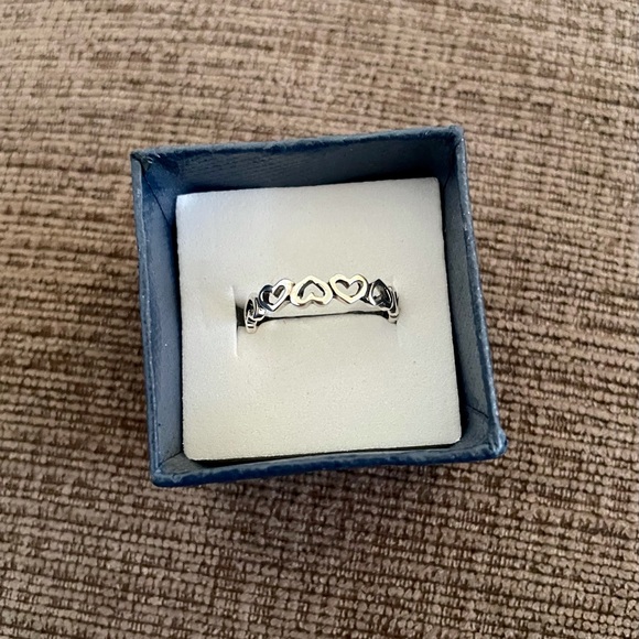 Sterling Silver Heart Ring-Heart Band Ring-Thumb Ring-Stackable Ring - Picture 3 of 8